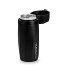 a can sitting in the Skinny Onyx 12 oz Slim Can Cooler in black